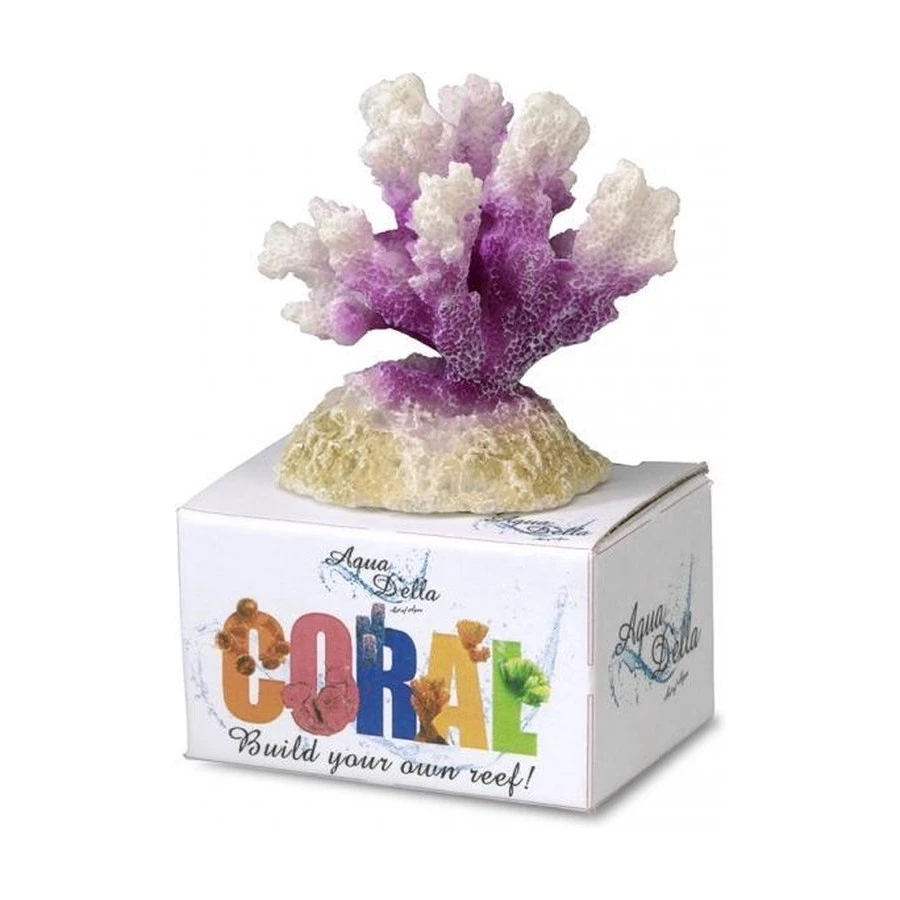 Aqua Della Koraal Cauliflower Wit/paars - 8,7x6,5x4,5CM 1 Aqua Della Koraal Cauliflower Wit/paars - 8,7x6,5x4,5CM